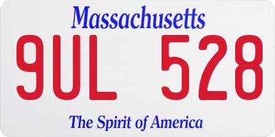 MA license plate 9UL528