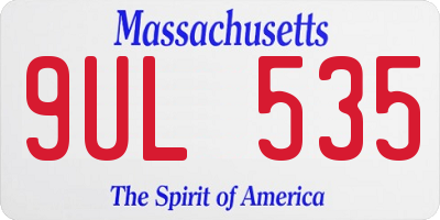 MA license plate 9UL535