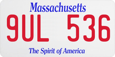 MA license plate 9UL536