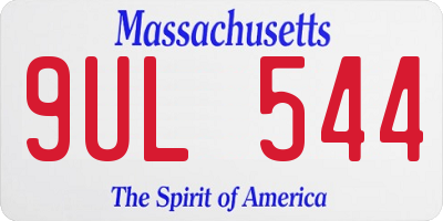 MA license plate 9UL544
