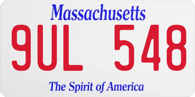MA license plate 9UL548