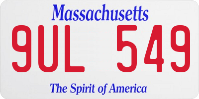 MA license plate 9UL549