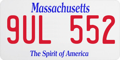 MA license plate 9UL552
