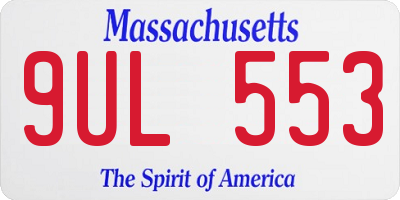 MA license plate 9UL553