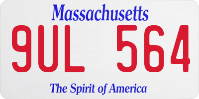 MA license plate 9UL564
