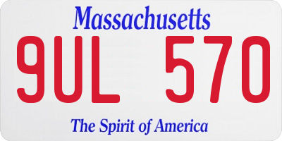 MA license plate 9UL570