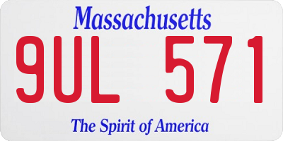 MA license plate 9UL571