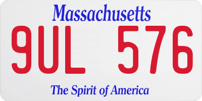 MA license plate 9UL576