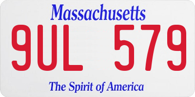 MA license plate 9UL579