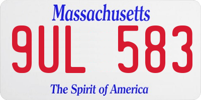MA license plate 9UL583