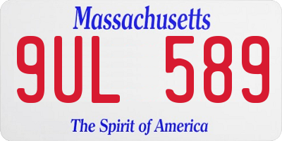 MA license plate 9UL589