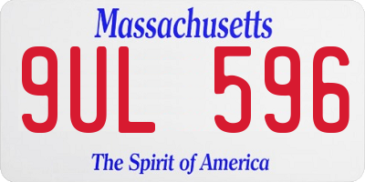 MA license plate 9UL596