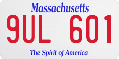MA license plate 9UL601