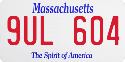MA license plate 9UL604