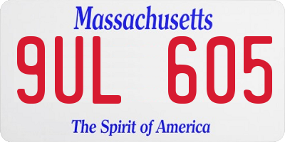 MA license plate 9UL605