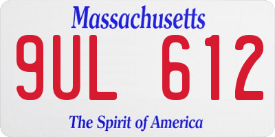 MA license plate 9UL612