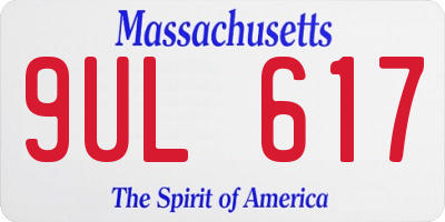 MA license plate 9UL617
