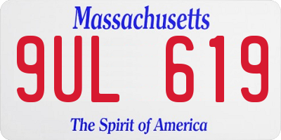 MA license plate 9UL619