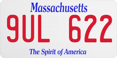 MA license plate 9UL622
