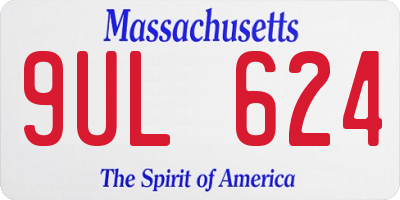 MA license plate 9UL624