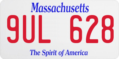 MA license plate 9UL628