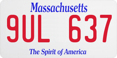 MA license plate 9UL637