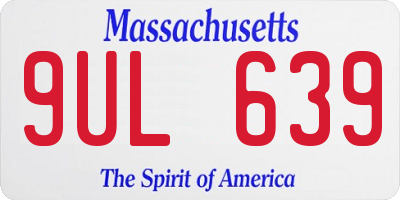 MA license plate 9UL639