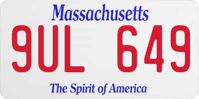 MA license plate 9UL649