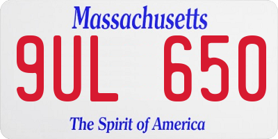 MA license plate 9UL650