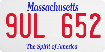 MA license plate 9UL652