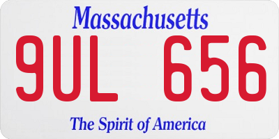 MA license plate 9UL656