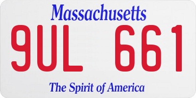 MA license plate 9UL661