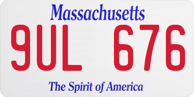 MA license plate 9UL676