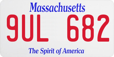 MA license plate 9UL682