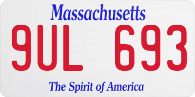 MA license plate 9UL693