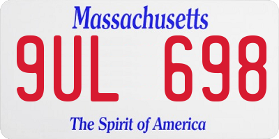 MA license plate 9UL698