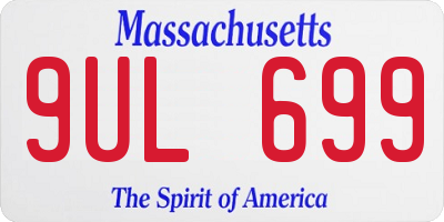 MA license plate 9UL699
