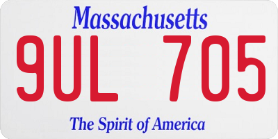 MA license plate 9UL705