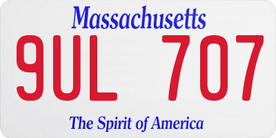 MA license plate 9UL707