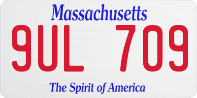 MA license plate 9UL709
