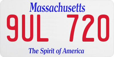 MA license plate 9UL720
