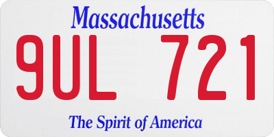 MA license plate 9UL721