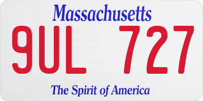 MA license plate 9UL727
