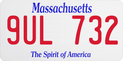 MA license plate 9UL732