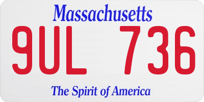 MA license plate 9UL736