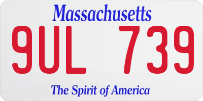 MA license plate 9UL739