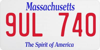 MA license plate 9UL740