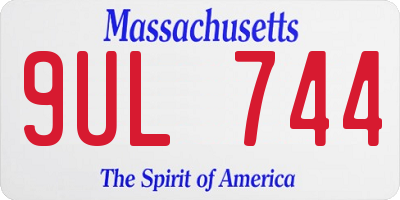 MA license plate 9UL744