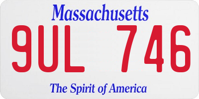 MA license plate 9UL746