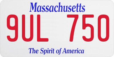 MA license plate 9UL750